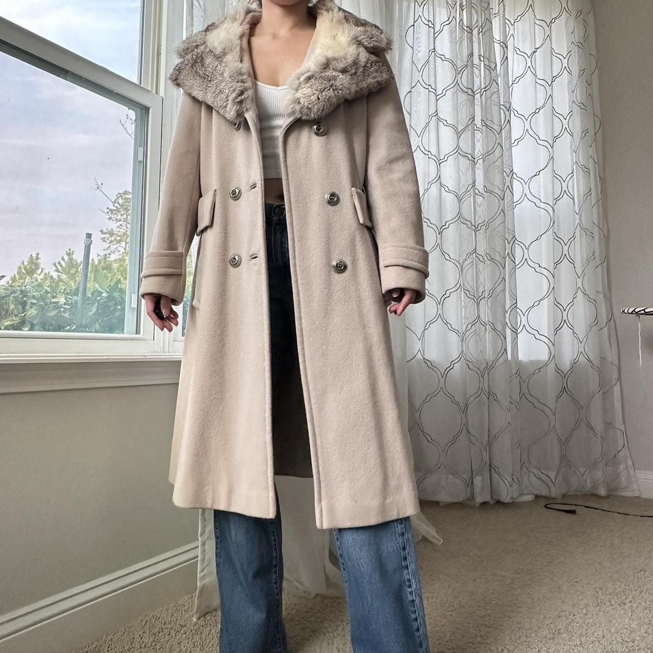 Sears Women's Cream and Brown Coat