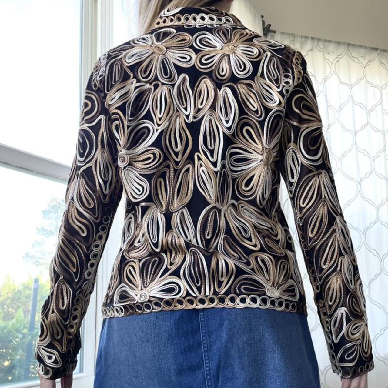 Women's Black and Brown Top
