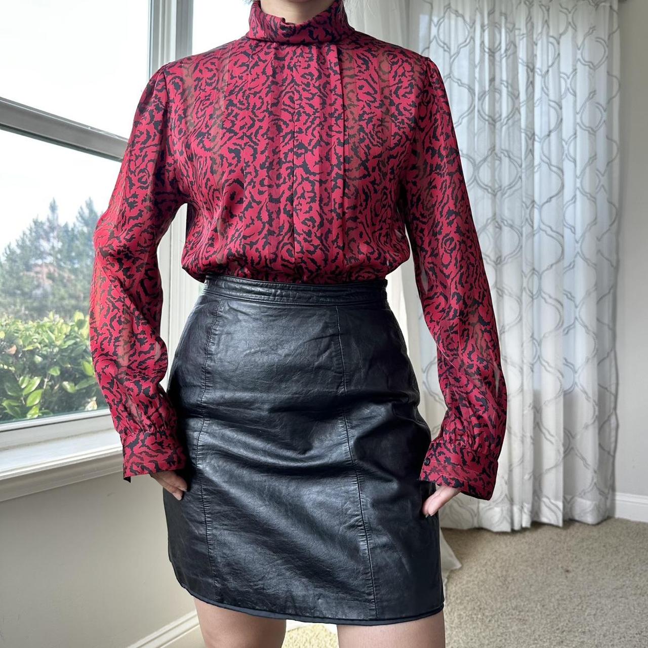 Women's Black and Red Blouse