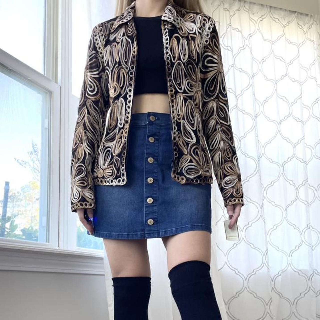 Women's Black and Brown Top