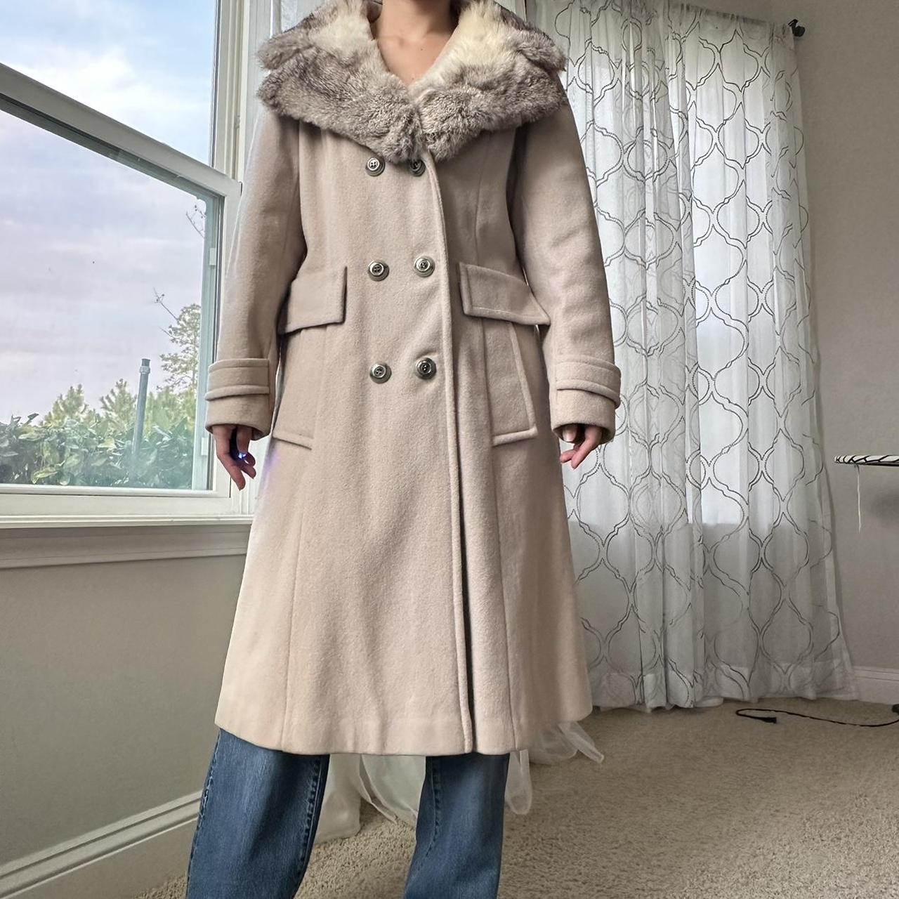 Sears Women's Cream and Brown Coat
