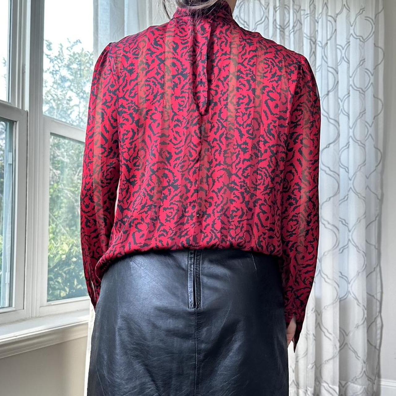 Women's Black and Red Blouse