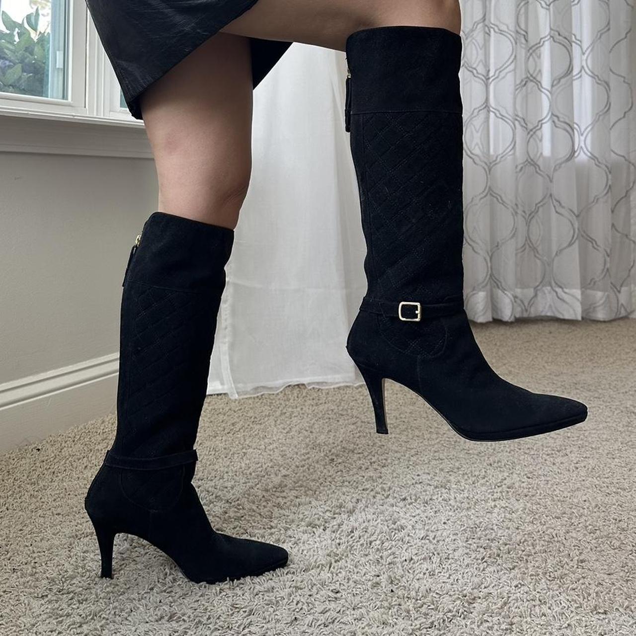 Women's Black and Gold Boots