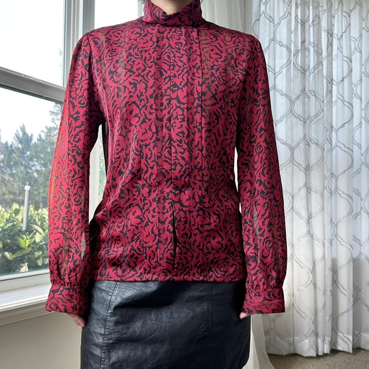 Women's Black and Red Blouse