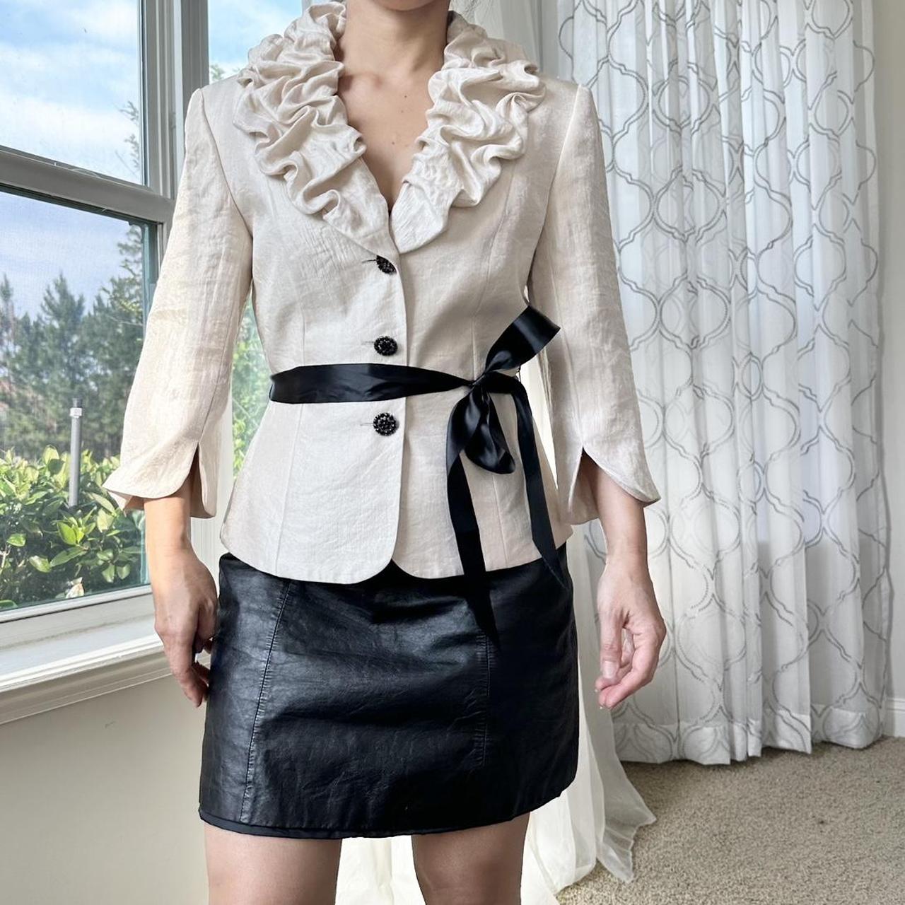 Adrianna Papell Women's Cream and Black Jacket