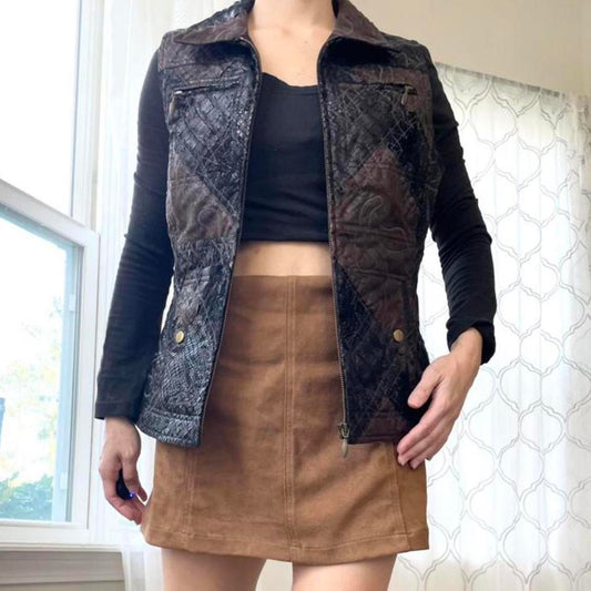 Chico's Women's Brown and Black Gilet