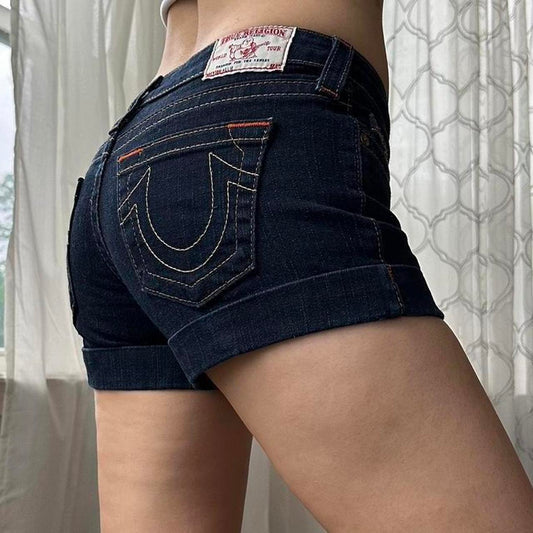 True Religion Women's Navy Shorts