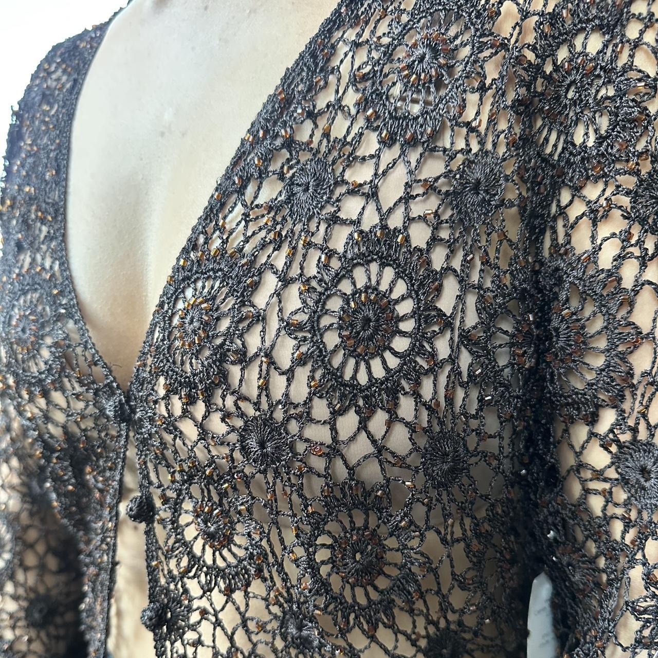 Carmen Marc Valvo Women's Brown and Tan Blouse