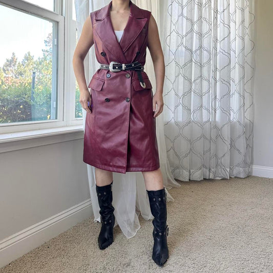 Avec Les Filles Women's Burgundy and Red Gilet