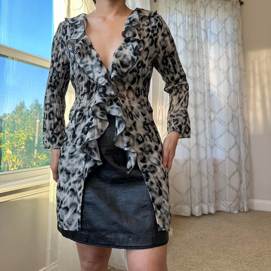 Women's Black and Grey Blouse