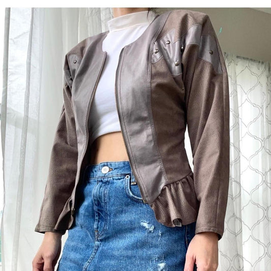 Women's Brown and Grey Jacket