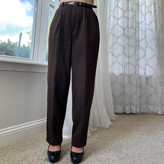 Women's Brown Tailored-trousers