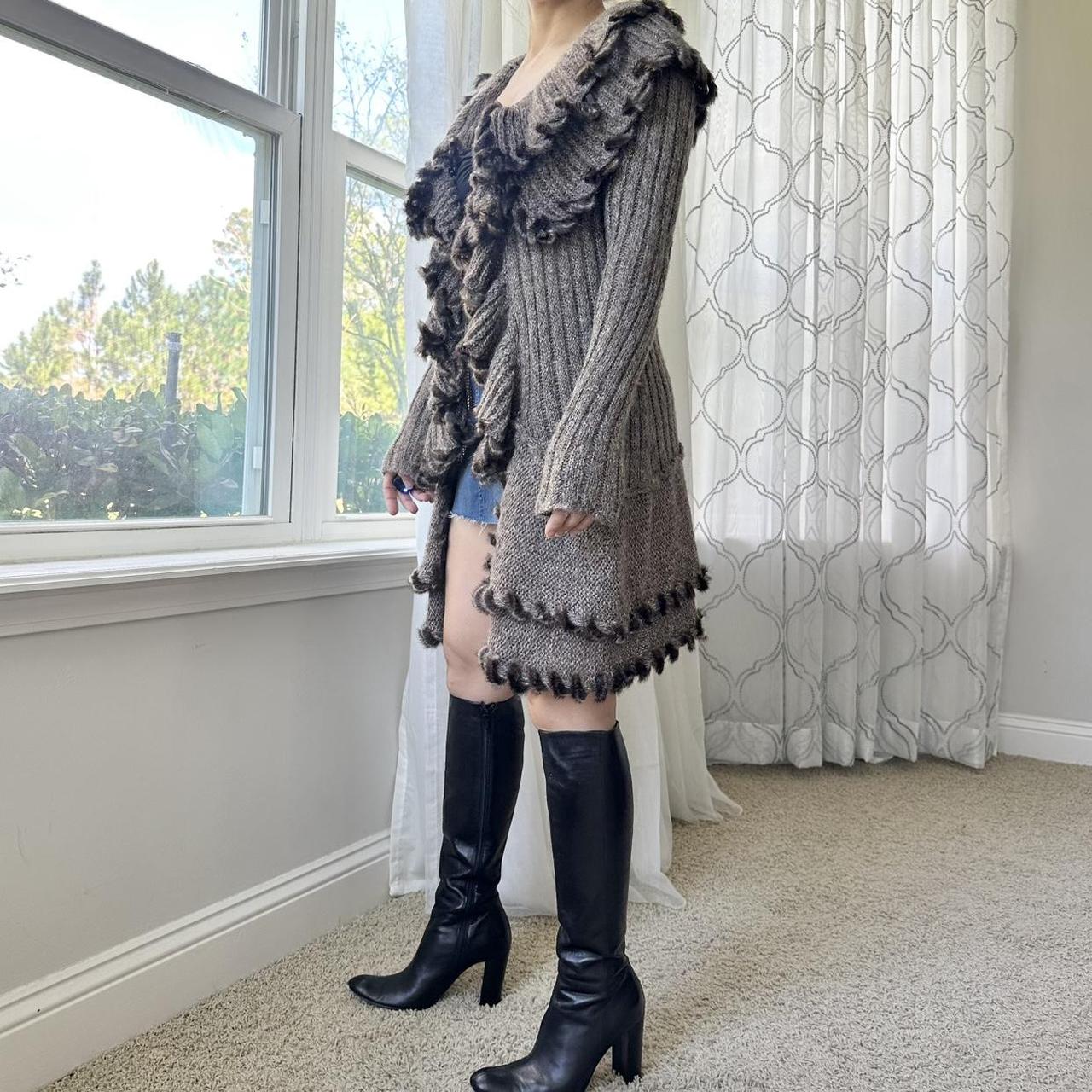 Anthropologie Women's Brown and Cream Cardigan