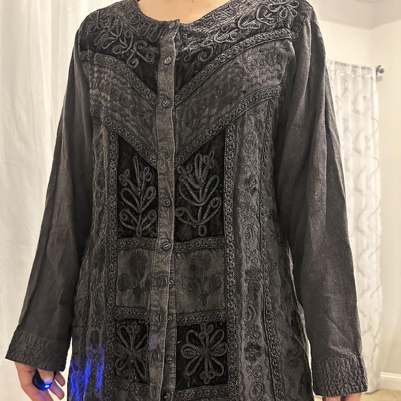 Women's Black and Grey Blouse