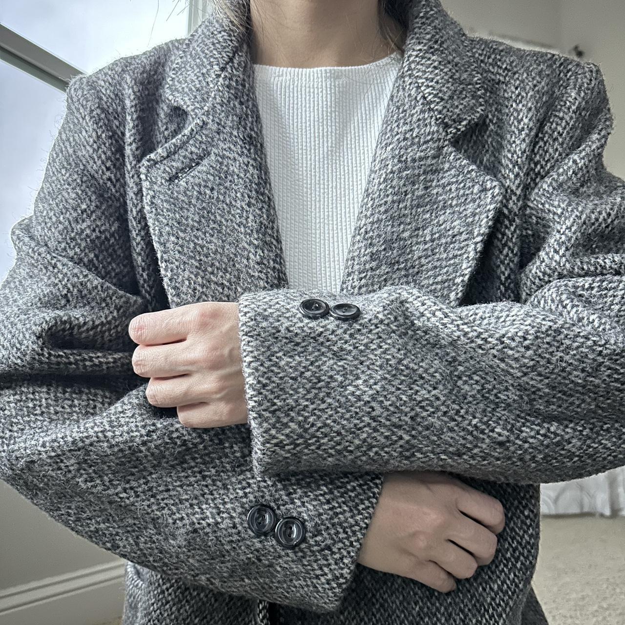 Women's Grey and Black Coat