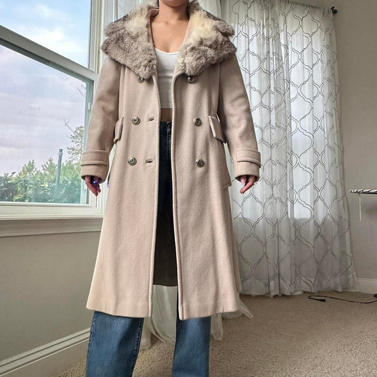 Sears Women's Cream and Brown Coat