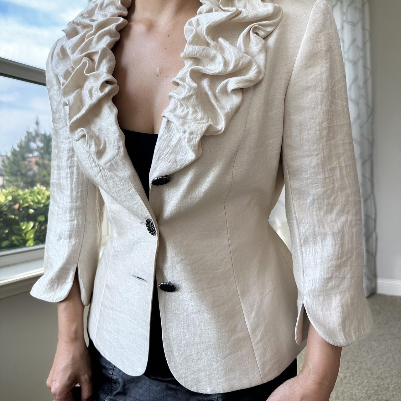 Adrianna Papell Women's Cream and Black Jacket