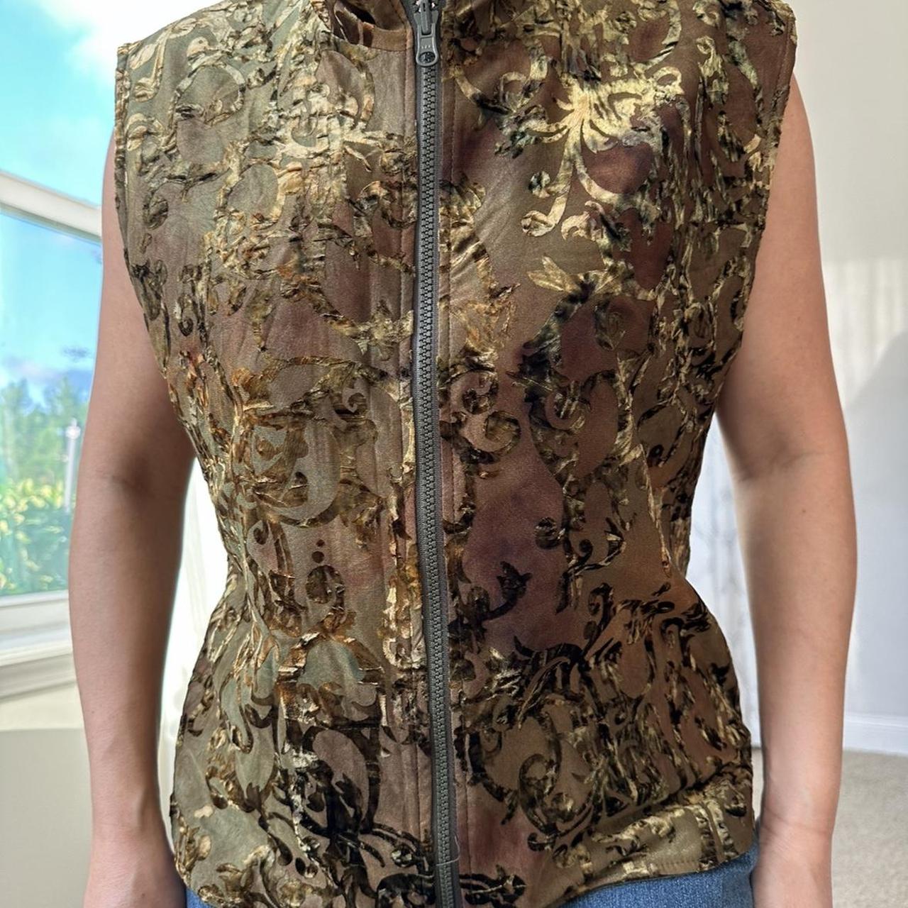 Women's Green and Brown Waistcoats-vests