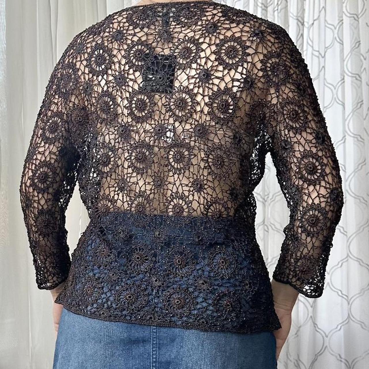 Carmen Marc Valvo Women's Brown and Tan Blouse