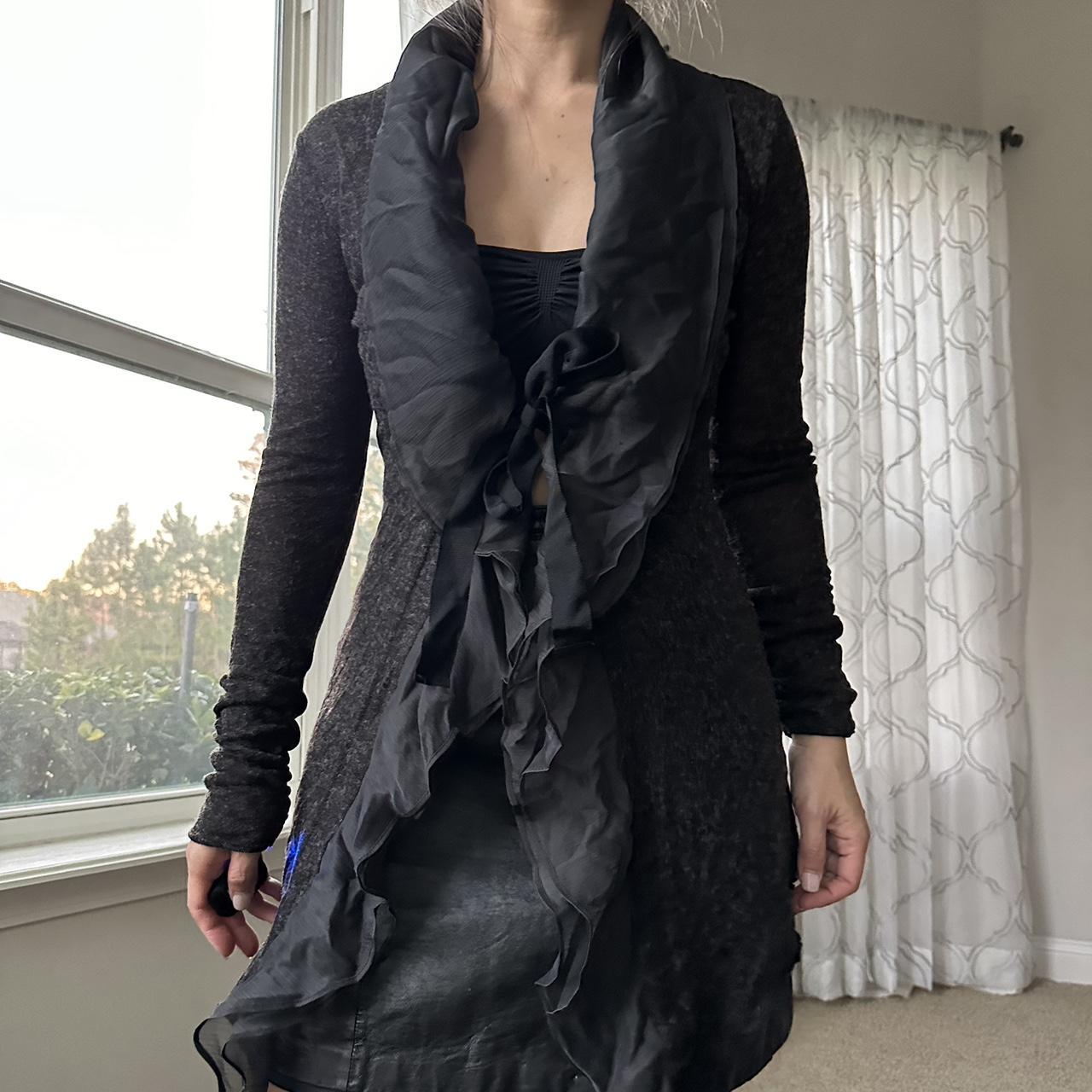 Women's Black and Grey Cardigan