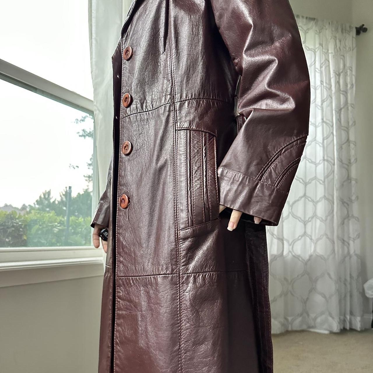 Women's Burgundy and Brown Coat