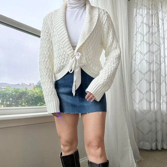 Women's White and Cream Jumper