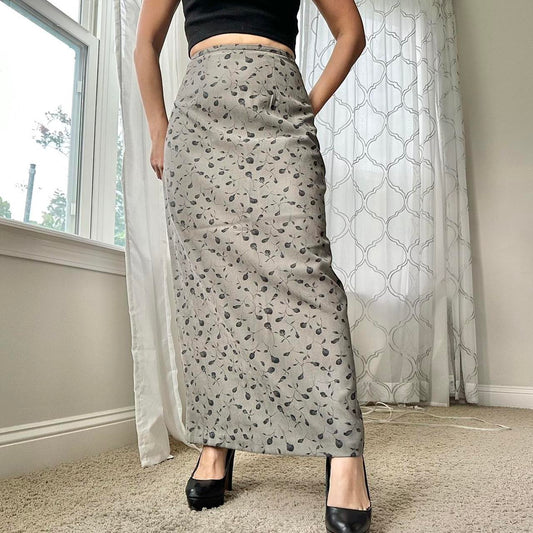 Women's Grey and Black Skirt