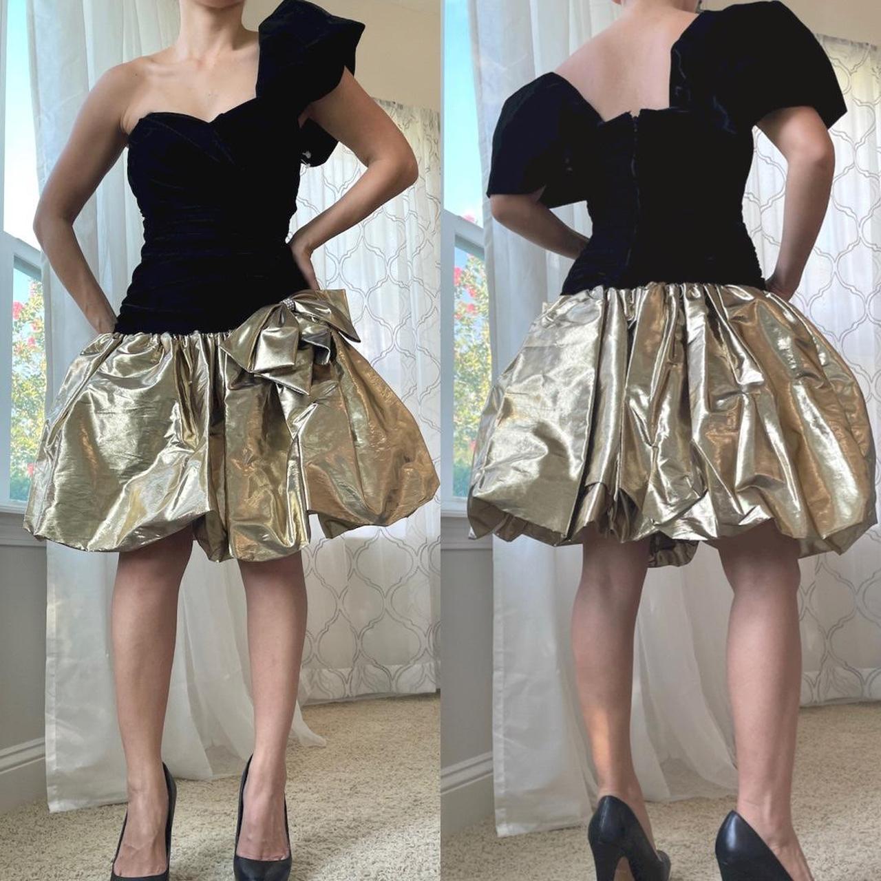 Women's Black and Gold Dress