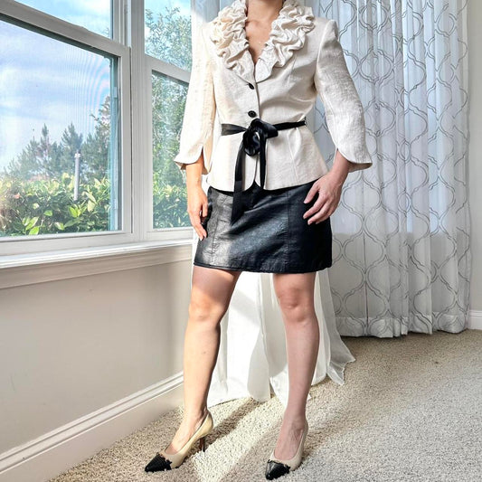 Adrianna Papell Women's Cream and Black Jacket