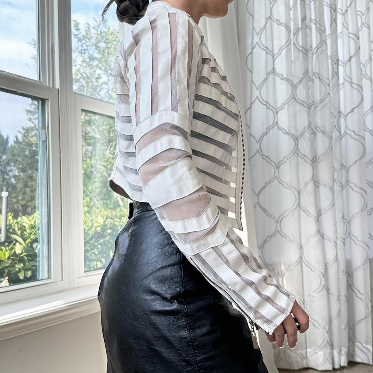 Bebe Women's Cream and White Jacket