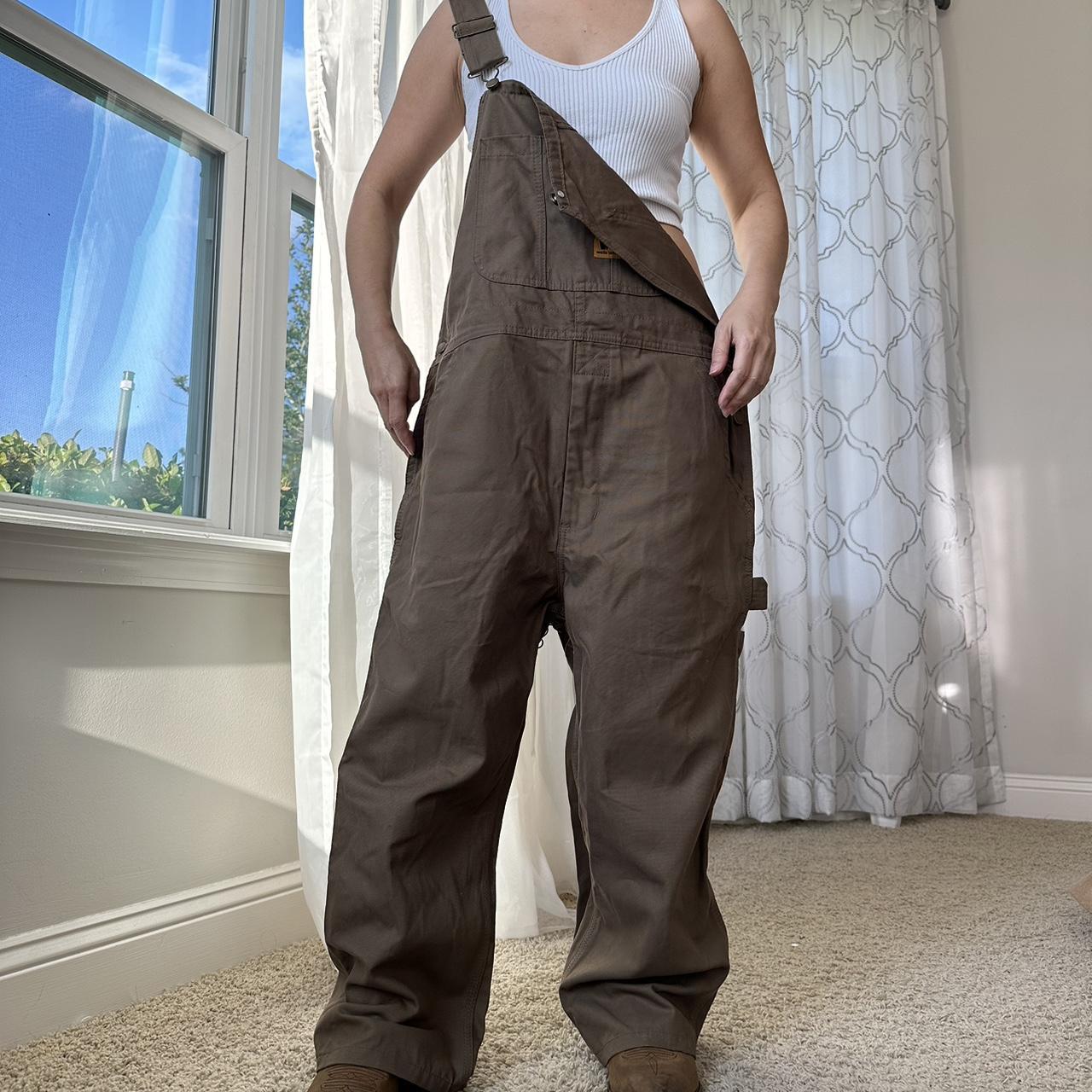 Women's Green and Brown Dungarees-overalls