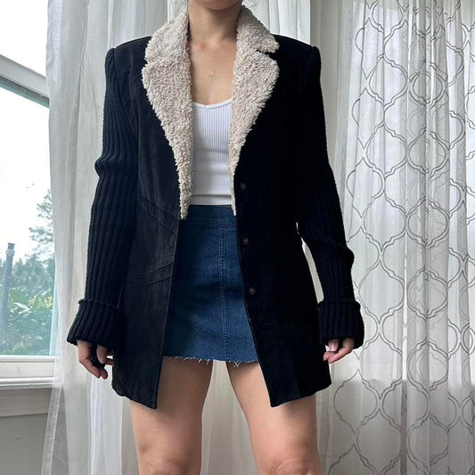 Women's Black and Cream Jacket