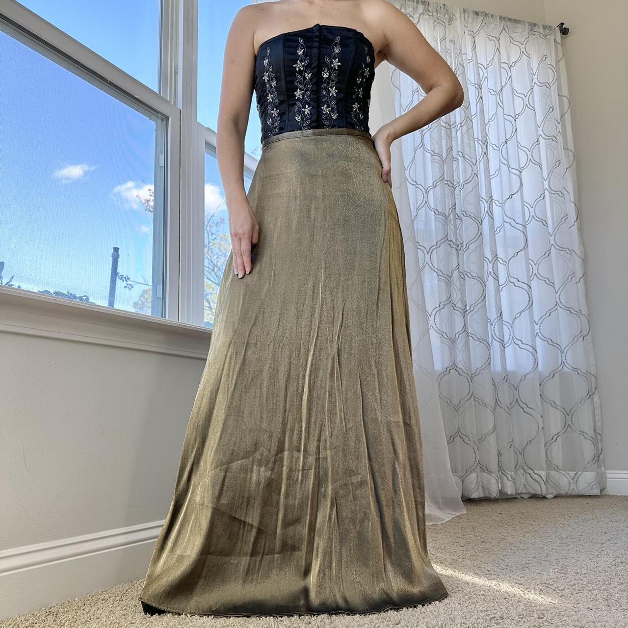 Women's Gold and Black Skirt