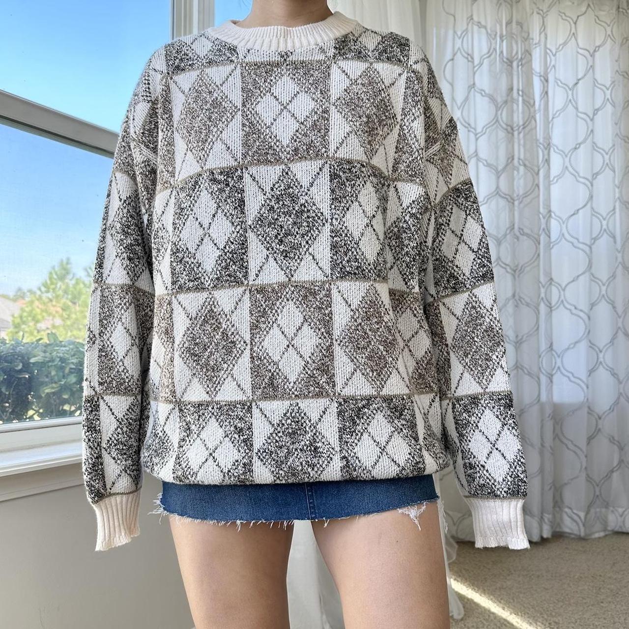 Bill Blass Women's Cream and Brown Jumper