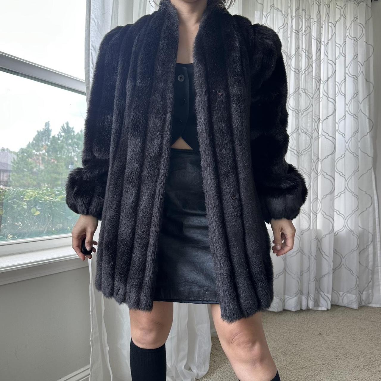 Women's Black and Grey Coat