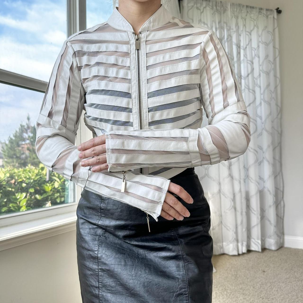 Bebe Women's Cream and White Jacket