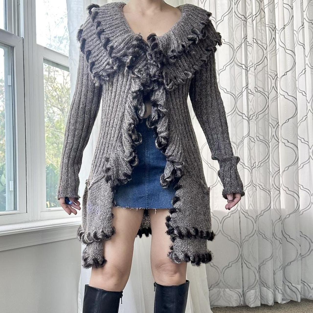 Anthropologie Women's Brown and Cream Cardigan