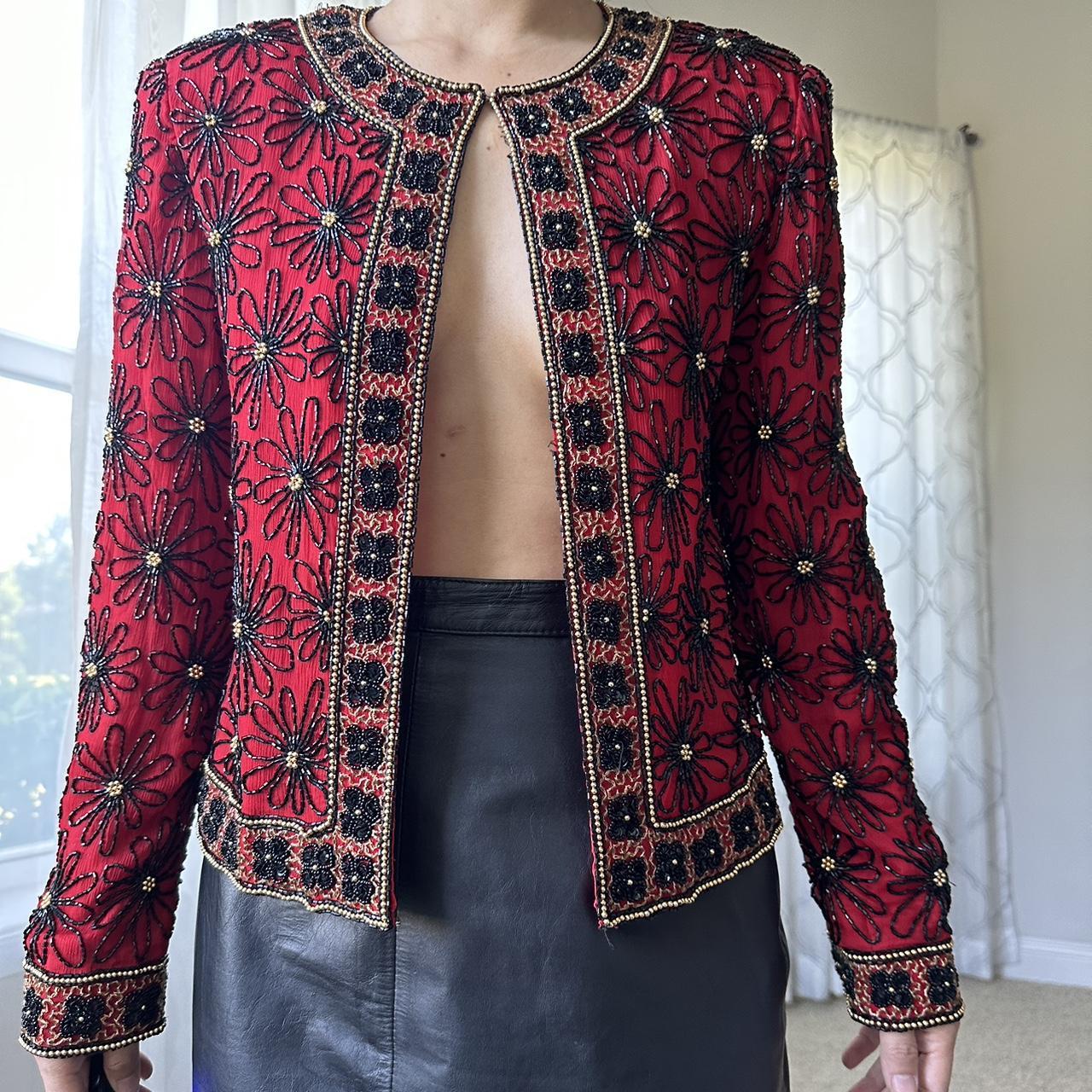 Women's Red and Black Blouse
