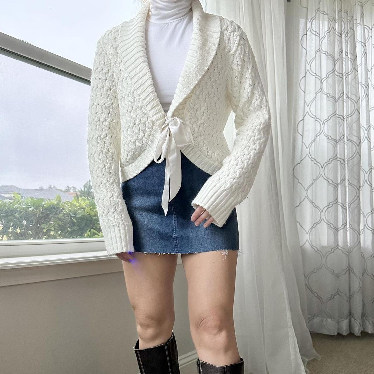 Women's White and Cream Jumper