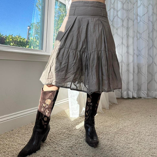 Women's Brown and Khaki Skirt