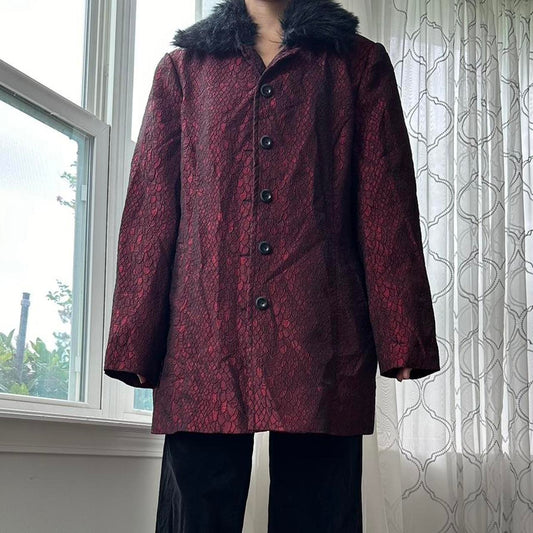 Women's Burgundy and Red Coat