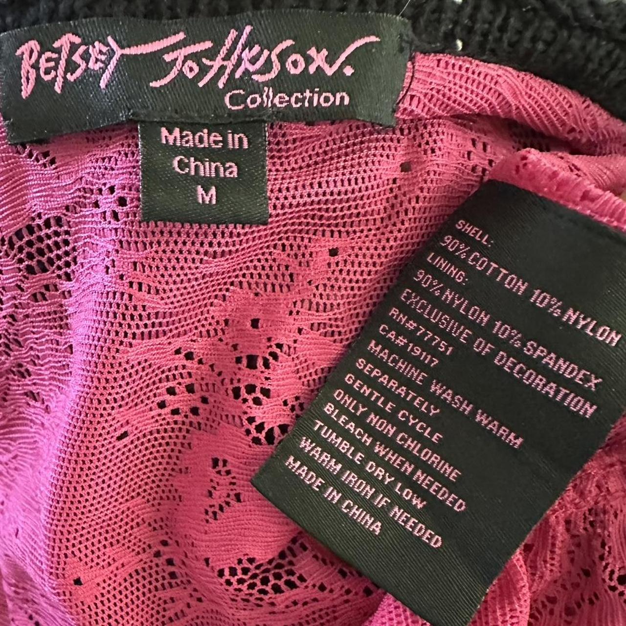 Betsey Johnson Women's Black and Pink Cardigan