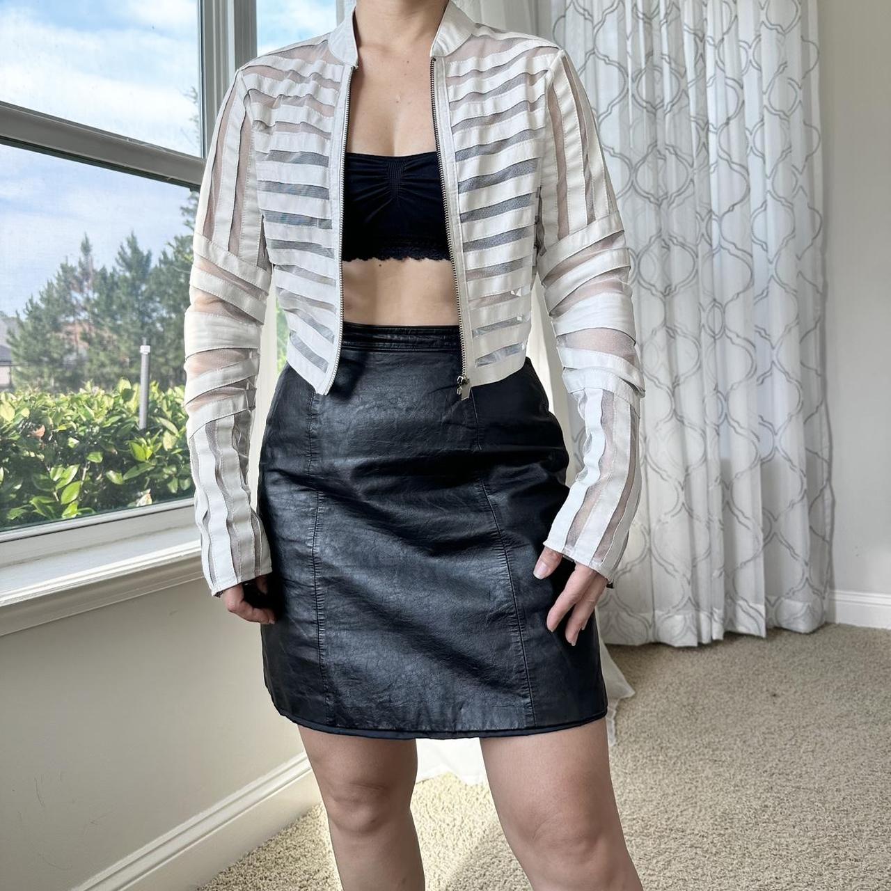 Bebe Women's Cream and White Jacket