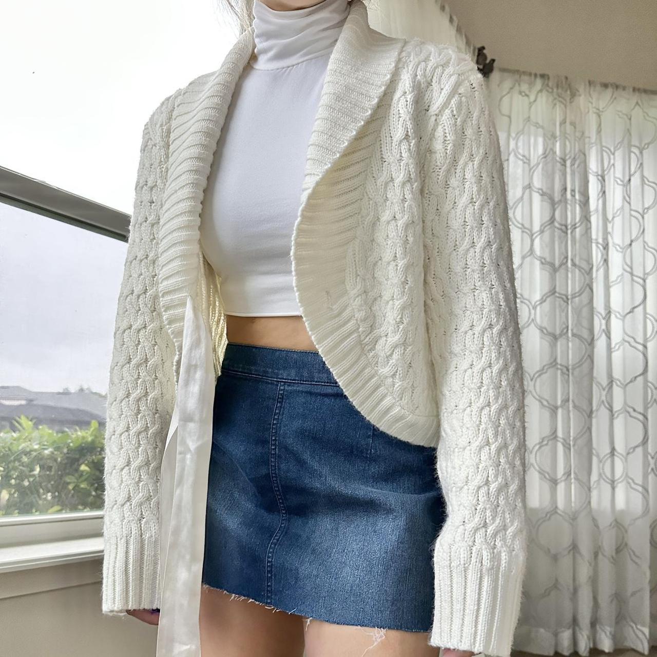 Women's White and Cream Jumper