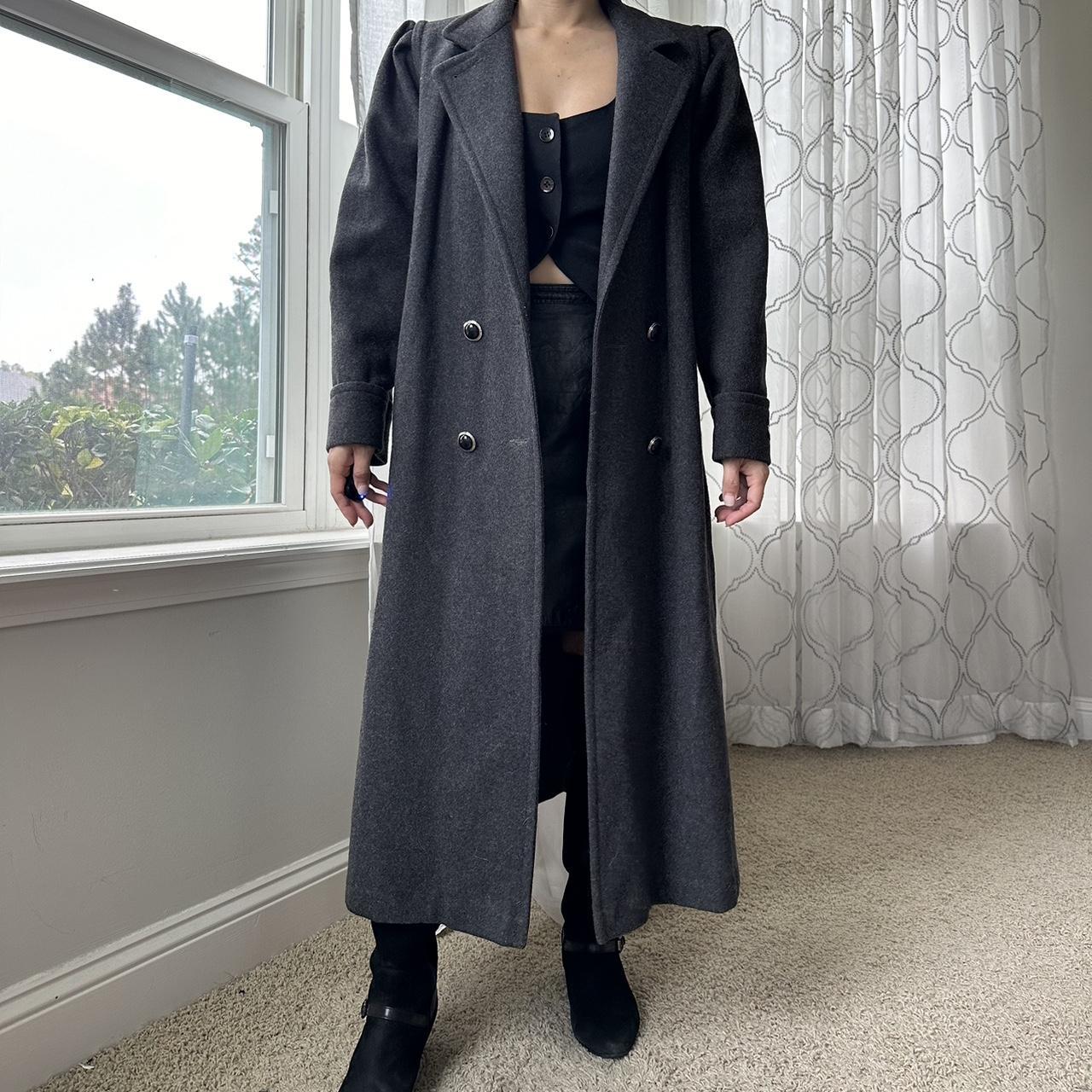 Women's Grey and Black Coat