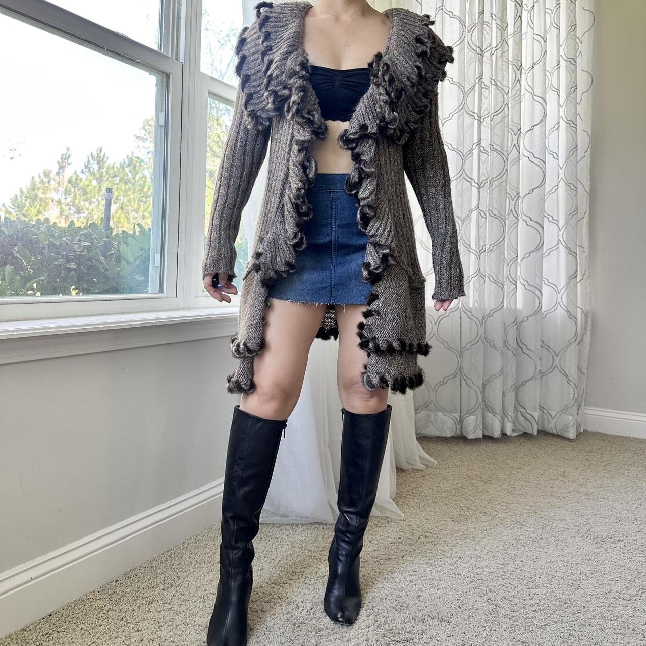 Anthropologie Women's Brown and Cream Cardigan