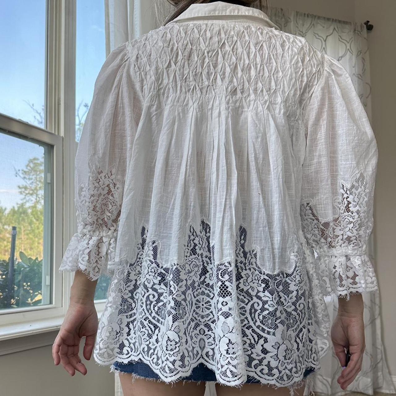 Anthropologie Women's White Blouse