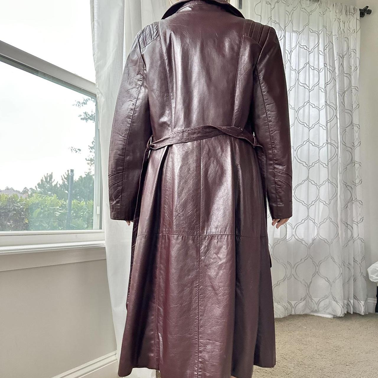 Women's Burgundy and Brown Coat